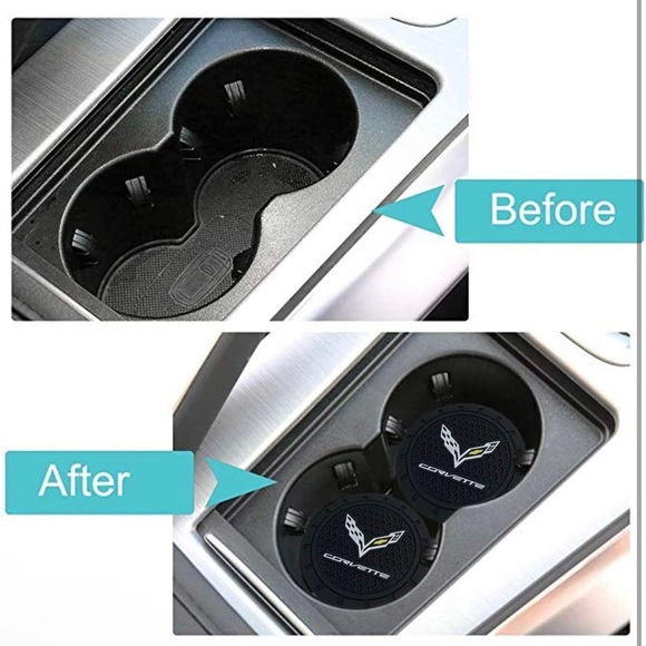 Corvette Car Cup Holder Coasters set of 2 NWT - Picture 2 of 7